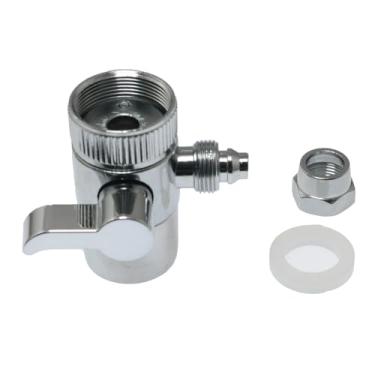 Imagem de RLECS Válvula de conversão de desviador de filtro de água, tubo de 3 peças, válvula de desvio de torneira de pia de banheiro de cozinha para bancada adaptador de filtragem de água