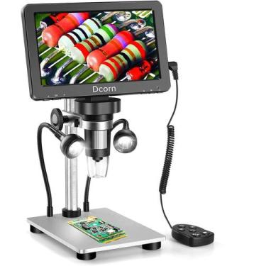Imagem de Microscópio digital Dcorn 1200X 12MP 1080P LCD de 7 polegadas