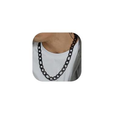 Imagem de Colar de corrente Figaro de 3 a 13 mm da ChainsHouse em aço inoxidável/corrente de elos de fígaro banhada a ouro 18 K para homens e mulheres, 45,7 a 76,2 cm, joias modernas