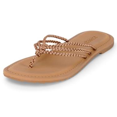Imagem de EZSURF Chinelo feminino casual confortável tanga rasteira deslizante leve para caminhadas e compras, Kaiki trançado, 40