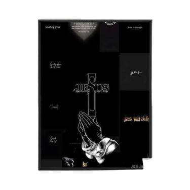 Imagem de Pôster Vintage De Versículo Bíblico Cristão De Jesus Cristo Em Tela Pa