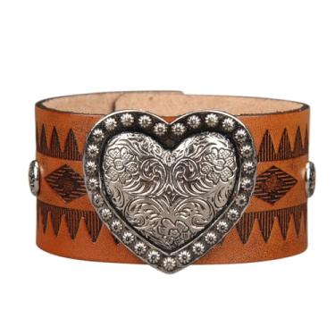 Imagem de JAOYU Pulseira de couro punk pulseira de couro gótico pulseira de rock pulseira de motociclista para homens braçadeira de couro preta joia feita à mão, Large, Couro sintético, Sem Pedra Preciosa