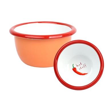 Imagem de Talking Tables Tigela pequena para molho de pimenta de 10 cm da Enamelware para preparação de Natal, condimentos, churrasco, ou lanche de festa, iogurte, metal, esmaltado, utensílios de mesa