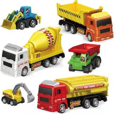 Imagem de Pull Back Car, Mini caminhão de construção de 6 peças, brinquedos de e