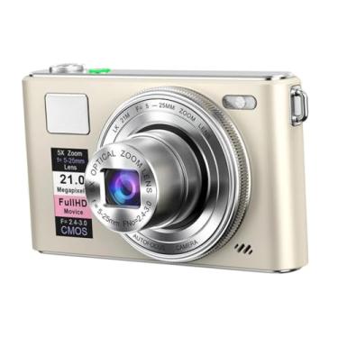 Imagem de BaotyJie Câmera digital de brinquedo com resolução de 48 megapixels, câmera gravadora para meninos e meninas, 5x, acessórios resistentes para shows e, Ouro Champanhe