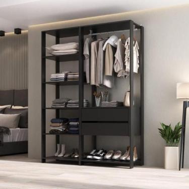 Imagem de Closet Aberto Modulado Arara Organizadora com Cabideiro 135cm Allegra 