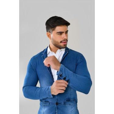 Imagem de Blazer Masculino Slim Esporte Fino Elastano Premium debatt jeans, Jean