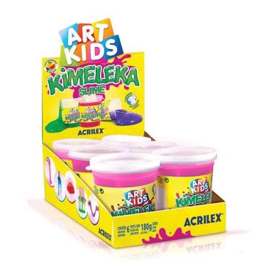 Imagem de Kimeleka Slime Art Kids 180g Rosa 537 com 6 unidades - Acrilex