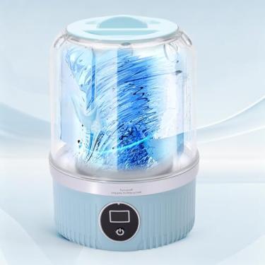 Imagem de Máquina de lavar roupa íntima, mini lavadora portátil sem BPA para meias, roupas de bebê, copo pequeno sem fio para viagens, dormitório, apartamento, trailer, acampamento, crianças (azul menta)