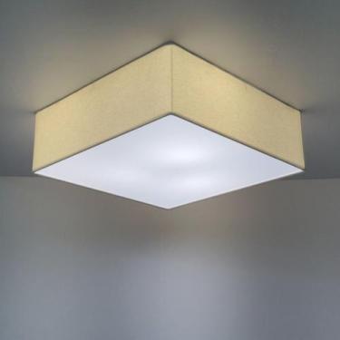 Imagem de Plafon Quadrado Md-3002 Cúpula em Tecido 50x50x15cm Algodão Crú - Bivo