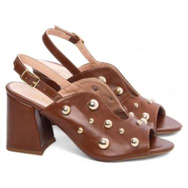 Imagem de Sandália Ankle Boot Feminina Salto Bloco Grosso Caramelo Torricella AVS 778B (Caramelo, BR, Adulto, Numérico, 38)