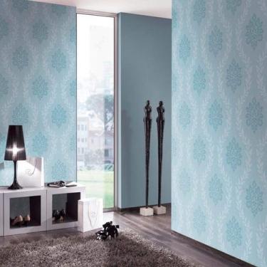 Imagem de Papel de Parede Fusion Damask Azul - Rolo: 10m x 0,53m - GRANDECO