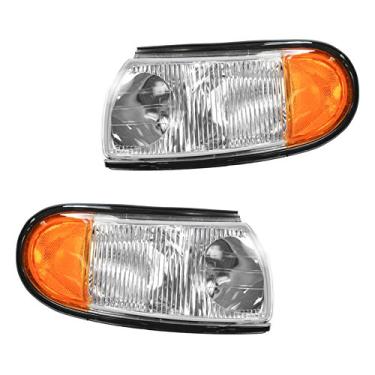 Imagem de TRQ Conjunto de luzes de canto lado do motorista e do passageiro compatível com Mercury Villager Nissan Quest 1996-1998 NI2520116 NI2520122 NI2521116 NI2521122