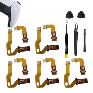 Imagem de MYPUQIAO 5 conjuntos de cabos flexíveis de substituição de microfone para PS5 V3 3.0 BDM-030 fita interna de microfone com alça esquerda e direita, cabo conector L R para alto-falante Playstation 5,