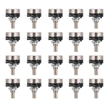 Imagem de Zhjvihx Kit de Potencipometos do Motor, Conjunto de PotenciôMetro Giro Único ângulo de Rotação de 270 ° 20 Peças 2 w 6 Mm Diámetro do Eixo para áudio para Rádio (B105 1M)