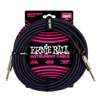 Imagem de Ernie Ball Braided Instrument Cable, Straight Straight, 25ft, Purple/Black