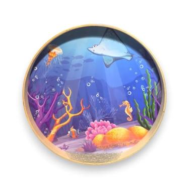 Imagem de Pandeiro Oceano 42cm Fundo do Mar Vibratom – Instrumento Musical Sensorial com Som de Mar, Ideal para Musicoterapia, Musicalização Infantil, Relaxamento e Estímulo Auditivo