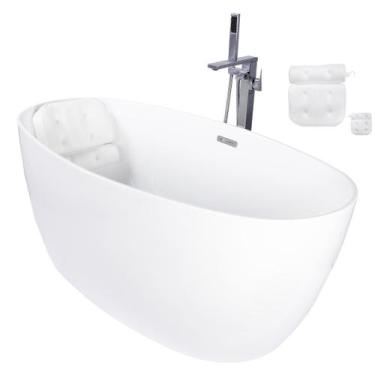 Imagem de Kit Banheira Imersao Freestanding Luxo 1.50m com Misturador Cromado - 