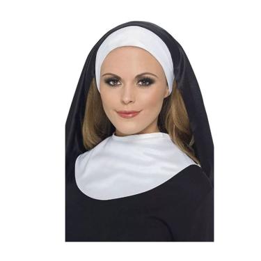 Imagem de Fantasias Freira C/  Véu  E Gola Carnaval Halloween Festas