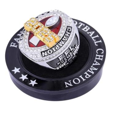 Imagem de ZZXZJW Prêmio Troféu Anel Campeonato de Futebol Fantástico 2025 para Vencedor da Liga de Futebol de Fantasia, Metal, Cristal