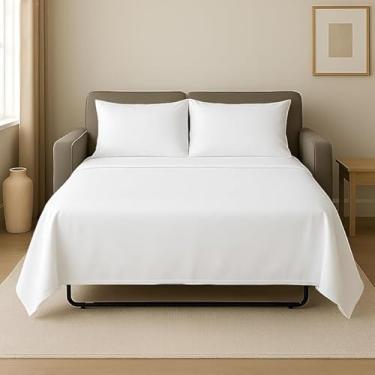 Imagem de GOKOCO Conjunto de lençóis de luxo com 4 peças, 100% algodão egípcio, 800 fios, tamanho king (193 cm x 203 cm), para colchões de até 12,7 cm - branco liso