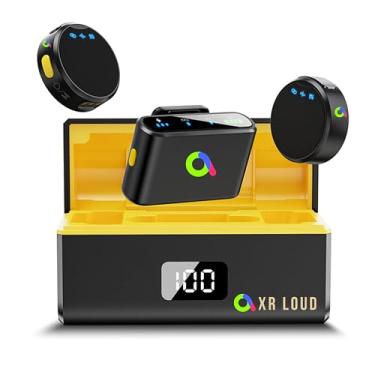 Imagem de Microfone de lapela XR magnético sem fio de longo alcance para iPhone/Android/PC, redução de ruído de 1-clique, capa 34H + bateria de microfone, áudio Hi-Fi, YouTube, redes sociais, vlog, jogos