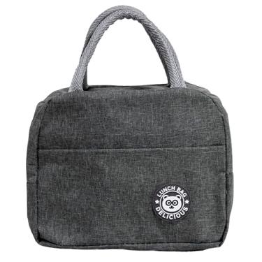 Imagem de Bolsa Térmica para Marmita, 4,5L, 23 x 19,5 x 11,5cm, 4 Cores Disponíveis, Ideal para Viagem, Praia e Camping (Cinza)