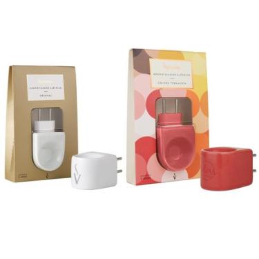 Imagem de Kit Aromatizadores Difusor Elétrico Porcelana Via Aroma Original e Ter