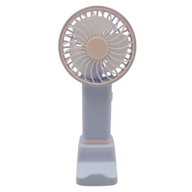 Imagem de Mini Ventilador Recarregável Usb Portátil Suporte - Azul