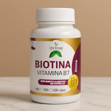 Imagem de Biotina Vitamina B7 500mg 60 Cápsulas - Uni Ervas
