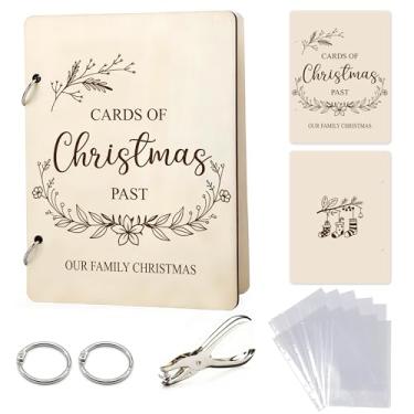 Imagem de Organizador de cartões comemorativos de 15 x 20 cm para guardar cartões de Natal com fivelas de metal, coleção de fichário, suporte de álbum de lembrança para foto de saudação de memória, sdxc02