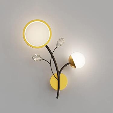 Imagem de Luminária de parede LED moderna para quarto, luminária de parede de cristal, luminária de decoração para sala de estar interna, arandela para corredor, sala de jantar, restaurante, 16 W, luz