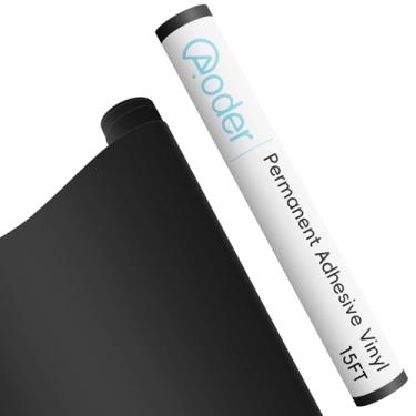 Imagem de Aoder Vinil preto permanente - Rolo de vinil adesivo preto fosco compatível com todas as máquinas de corte, 30,5 cm x 15FT para caneca, carro, adesivo de decoração, artesanato, scrapbooking, placas