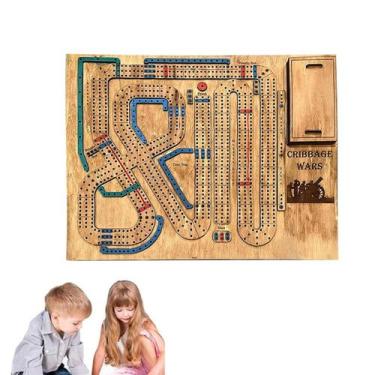 Imagem de Jogo de tabuleiro Cribbage Wars Jogo de guerra Cribbage de madeira, 1 