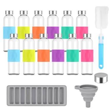 Imagem de Garrafas de água de vidro Zukro 530ml com tampa, pacote com 12 unidade