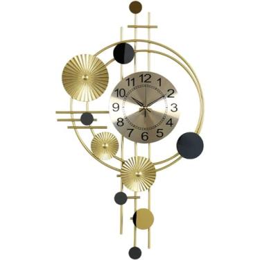 Imagem de WYUYIWH Relógio, relógio de parede, 45 x 78 cm, relógio de parede para sala de estar, grande decoração criativa, relógios de parede de metal minimalistas modernos para casa, cozinha, sala de estar