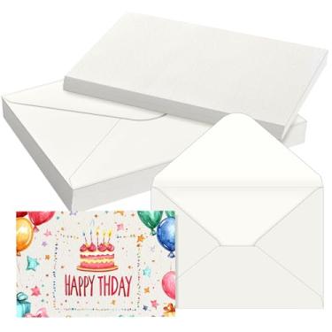 Imagem de Vmiapxo 30 conjuntos de cartões de aquarela com envelopes, cartões de papel aquarela 100% algodão, 100% algodão, 63,5 kg/300gsm para pintar como cartões comemorativos, cartão de agradecimento