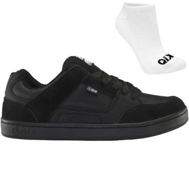 Imagem de Kit Tênis Qix Skate Retrô AM e Meia, 43, Preto, Masculino