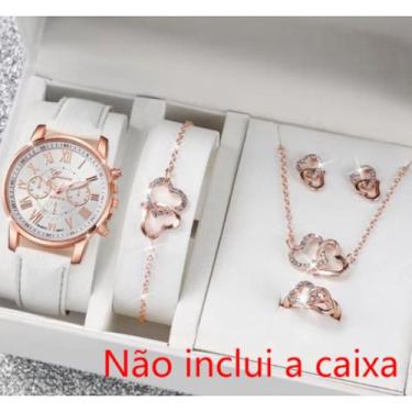 Imagem de conjunto relogio feminino quartz e joia - oem, amor