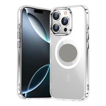 Imagem de Capa Clear Transparente Magnética Compatível IPH 15 – Estilo Moderno, Acabamento Clean e Suporte a Carregamento por Indu