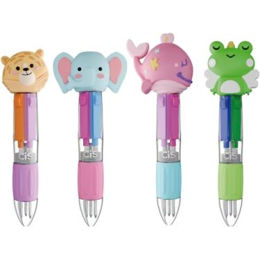 Imagem de Kit de Canetas Esferográficas, Sertic, Cis Fun, 4 x 1, Mini, 0,7 mm, Sortido, 12 Unidades