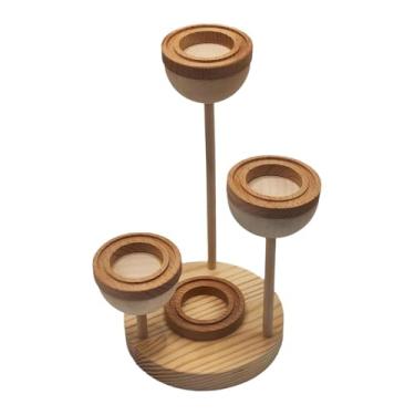 Imagem de Kokiya Suporte para exibição de óleos essenciais, difusor, versátil, de madeira, prático, suporte para exibição de óleos essenciais para penteadeira,