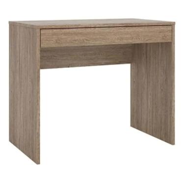 Imagem de Escrivaninha Moderna 90cm – Mesa para Computador com Gaveta, Escritório e Quarto (FREIJÓ)