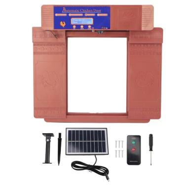 Imagem de Porta de galinheiro automática solar profissional evita beliscar, multimodos, porta de Coop automática com sensor de luz temporizadora e controle remoto para galinha, pato, ganso e aves de plástico