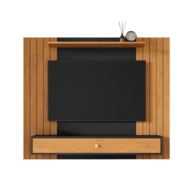 Imagem de Rack para TV com Gaveta e Amplo Espaço, Organizador para Sala e Home Office(PRETO/NATURE)