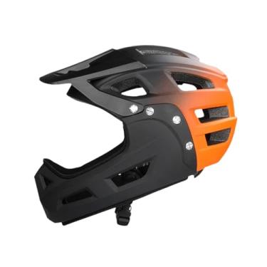 Imagem de Generic Capacete de bicicleta adulto leve capacete de ciclismo esportes ao ar livre deslocamento skate bmx snowboard com viseira confortável, Laranja Preto