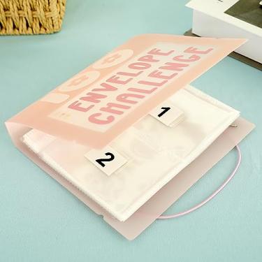 Imagem de Fichário de desafio de 100 envelopes, livro de orçamento reutilizável com envelopes de dinheiro, fichário portátil para organizador de dinheiro Desafios de economia Livro de orçamento para planejador