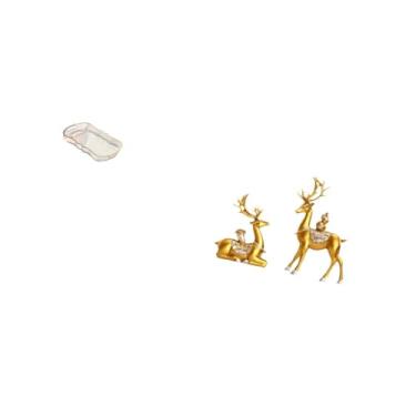 Imagem de Fenteer Bandeja de Comida Elegante com Figuras de Veado, Esculturas Decorativas de Alce para Banheiro, Café Da Manhã, Armazenamento E Enfeite de Mesa de Prate