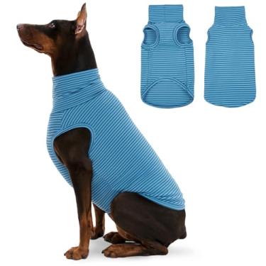 Imagem de ROZKITCH Camisa de cachorro para cães grandes, suéter de raças gigantes, moletom com capuz e colete para animais de estimação, pulôver confortável respirável para design elegante e funcional, listra