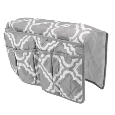Imagem de Luqeeg Organizador de Apoio de Braço para sofá Com 14 Bolsos, Caddy de Poltrona Cinza, Suporte Minimalista para Controle Remoto de TV que Economiza Espaço para sofá Reclinável